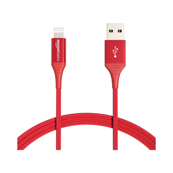 Cable Lightning a USB-A trenzado de nailon Amazon Basics de 3'