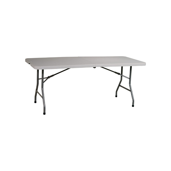 Mesa portátil plegable central rectangular de resina con forma de estrella de oficina de 6 pies