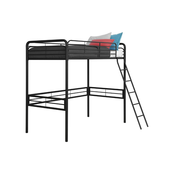 Estructura de cama tipo loft de metal simple doble DHP