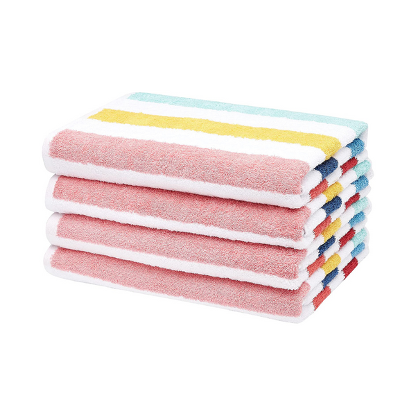 4-Pack Amazon Basics Cabana Striped Beach Towel