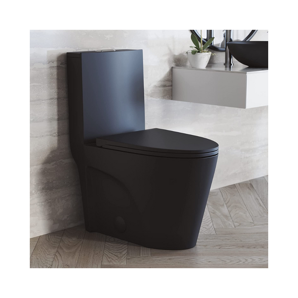 Swiss Madison Well Made Forever St. Tropez One Piece Matte Black Toilet