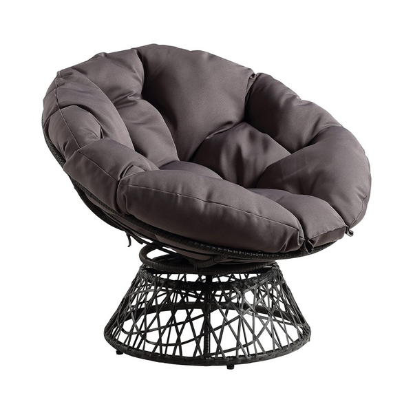 OSP Home Furnishings Wicker Papasan Chair with 360-Degree Swivel