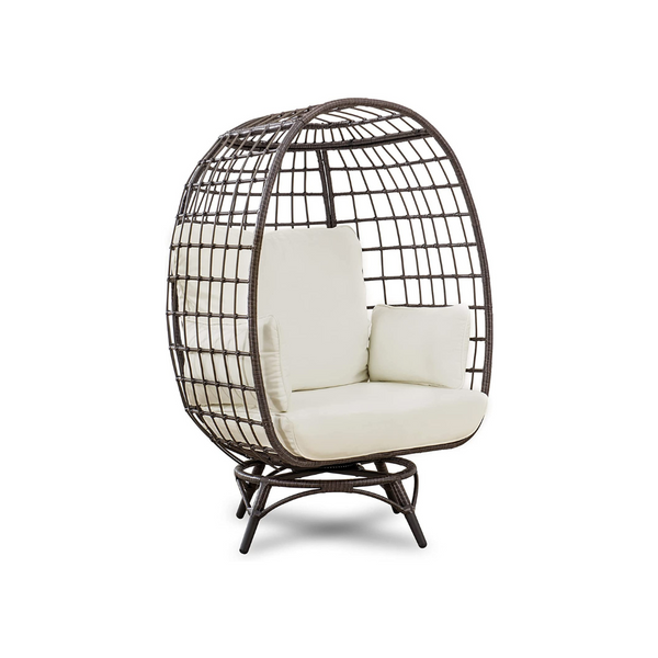 Sunjoy Cuddle Wicker Swivel Lounge Egg Chair