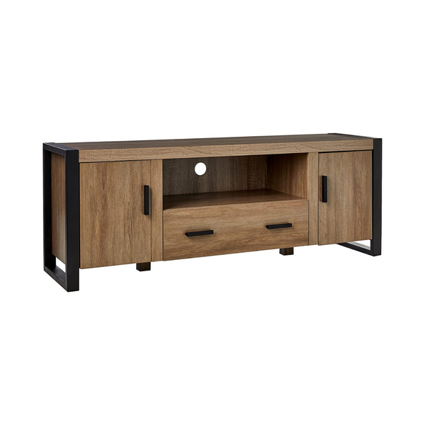 Walker Edison Industrial Modern Wood Universal TV Stand