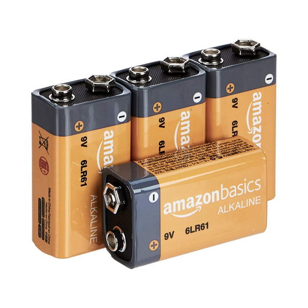 Paquete de 4 pilas alcalinas multiusos de 9 V Amazon Basics