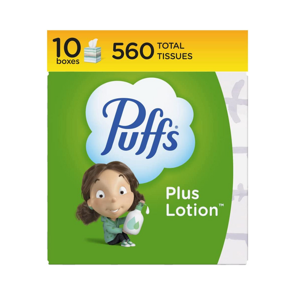 10 Cubes Of Puffs Plus Lotion Facial Tissues