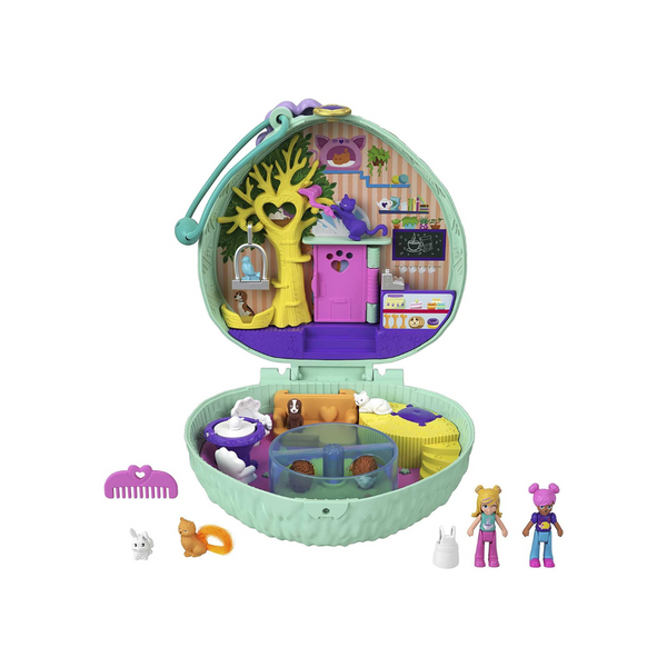 Polly Pocket Hedgehog Cafe Compact, Cafe & Pet Theme, Micro Polly Doll & Friend Doll