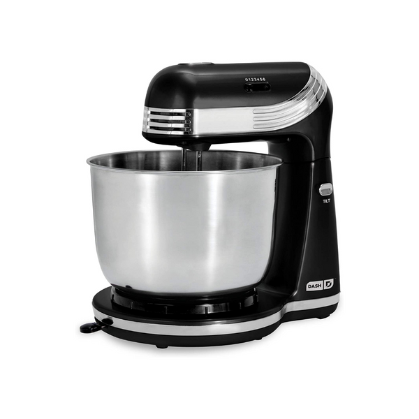 Dash 6 Speed Stand Mixer With 3 Quart Stainless Steel Bowl And More