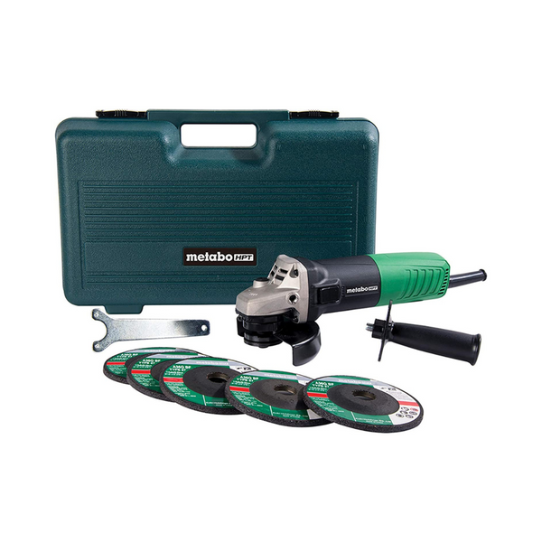 Metabo HPT 4 1/2" 6.2 Amp Angle Grinder w/ 5 Grinding Wheels