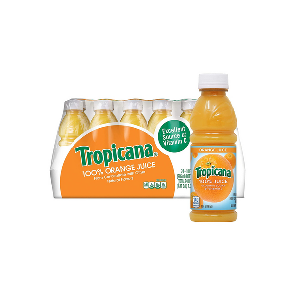 Jugo de naranja Tropicana, 10 onzas (paquete de 24)