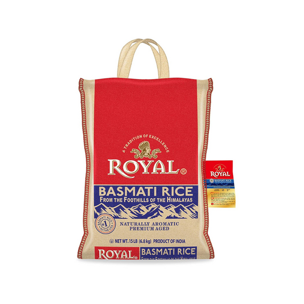 Authentic Royal Basmati Rice 15 Pound Bag