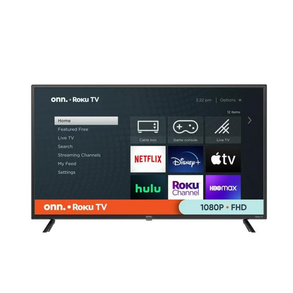 onn. Televisor inteligente LED Roku FHD (1080P) de 40 pulgadas