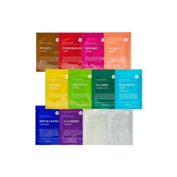 12-Pack Dermal Hydrating Facial Sheet Masks