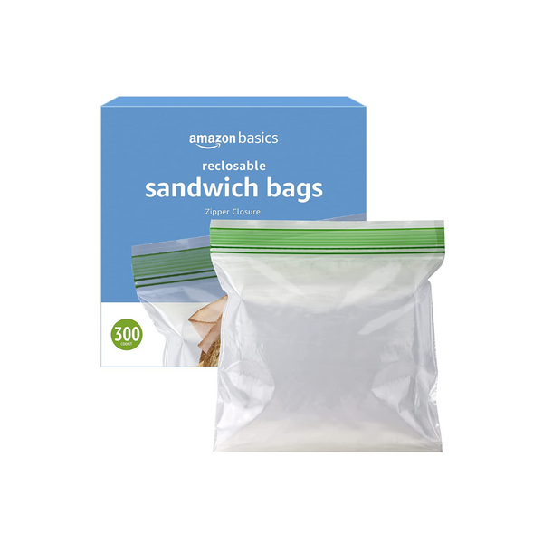 Bolsas de almacenamiento para sándwiches, 300 unidades (anteriormente Solimo)