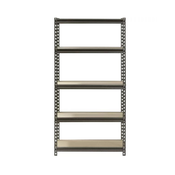 Muscle Rack 30"W x 12"D x 60"H 5-Shelf Steel Freestanding Shelves, Silver