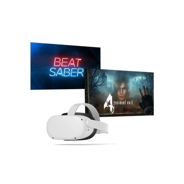 Meta Quest 2 Advanced VR Headset + RE4 & Beat Saber Game Vouchers: 128GB