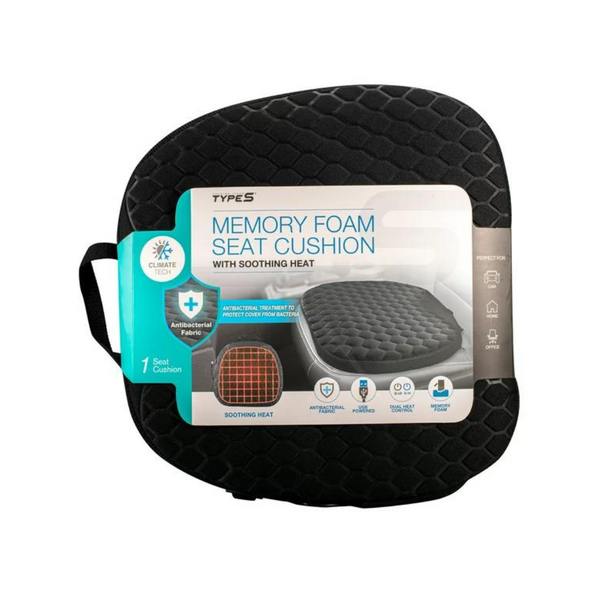 Type S Antibacterial Heated Memory Foam Vehicle Seat Cushion