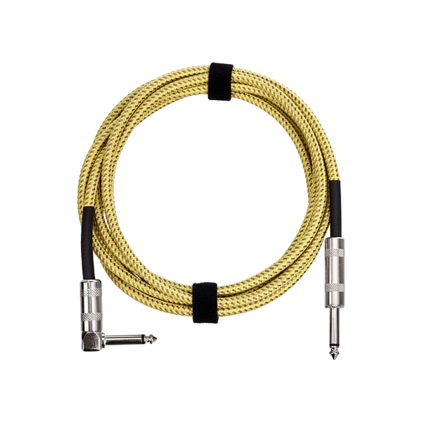 Cable para instrumentos en ángulo recto con chaqueta de tela de tweed de 20' Amazon Basics de 1,25''