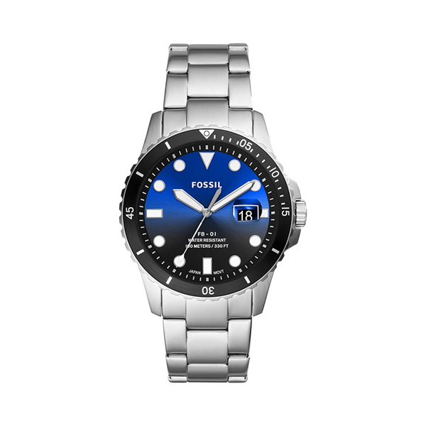 Fossil Reloj de tres manecillas de acero inoxidable para hombre