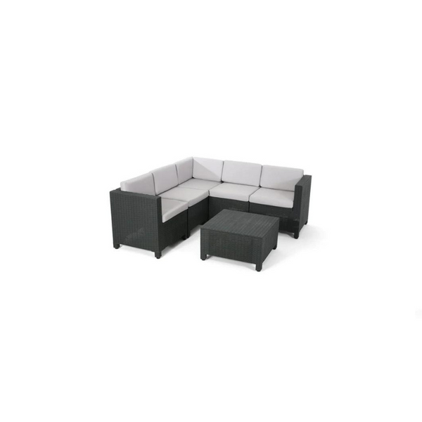 All Weather Faux Wicker 5 Seater Sectional Sofa Set