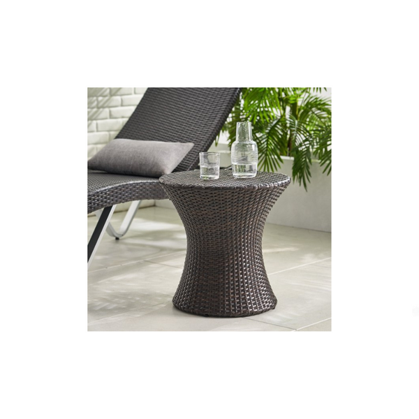 Brown Wicker Outdoor Brown Accent Table