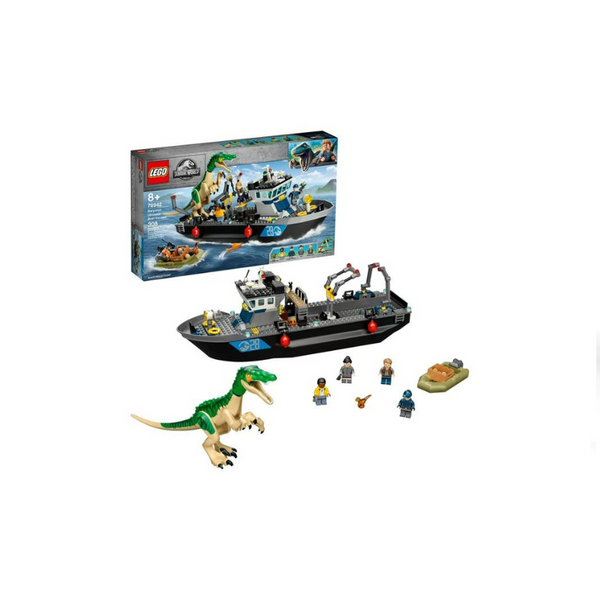 308 Piece LEGO Jurassic World Baryonyx Dinosaur Boat Escape