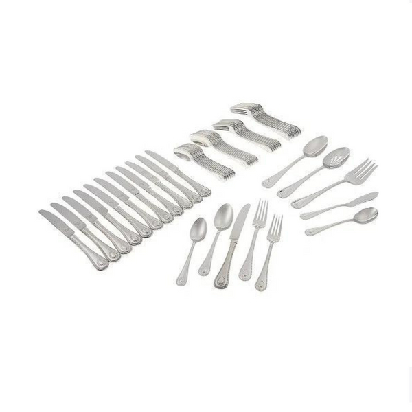 65 Piece Lenox French Perles Stainless Steel Flatware Set