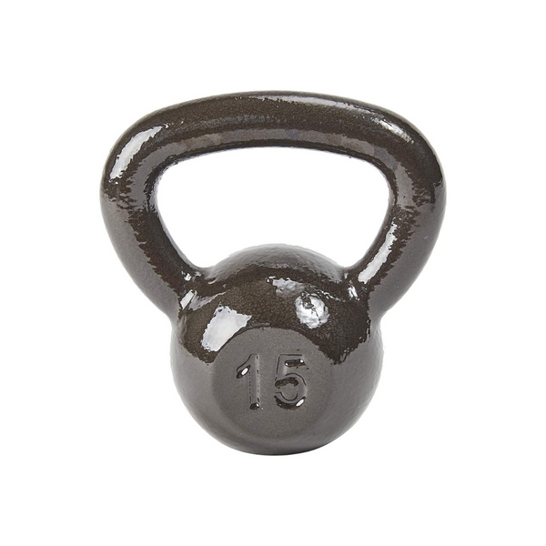 Everyday Essentials 15 Pound All-Purpose Solid Cast Iron Kettlebell