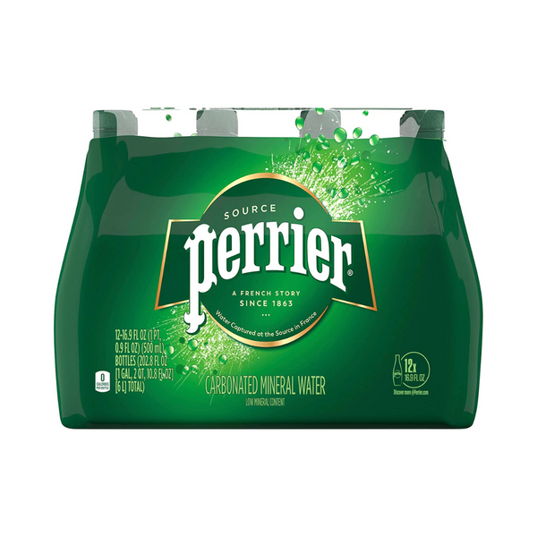 12 botellas de agua con gas Perrier de 16,9 oz