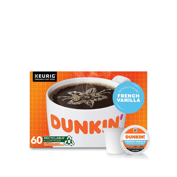 Dunkin' French Vanilla Flavored Coffee, 60 Keurig K-Cup Pods