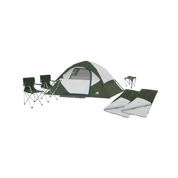 4-Person Tent, Table, 2x Chairs, 2x Sleeping Bags