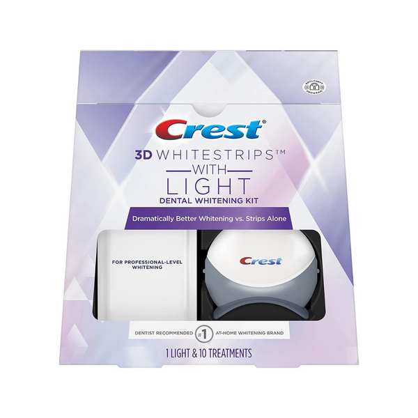 Crest 3D White Whitestrips with Light, Teeth Whitening Strips Kit, 10 Treatments