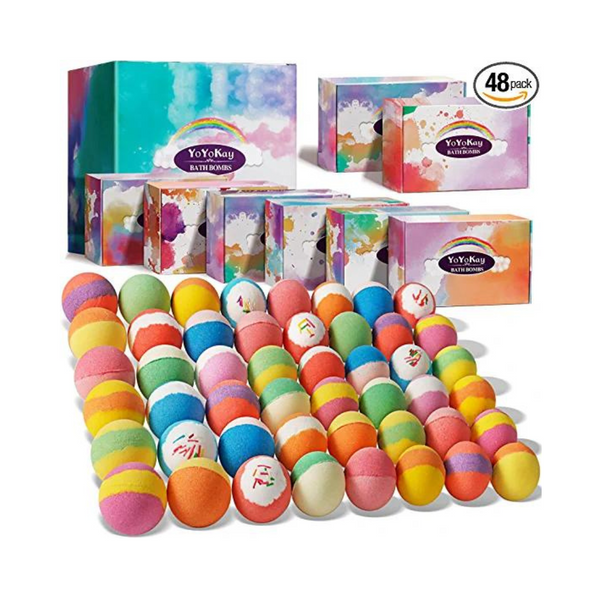 48 Bath Bombs with All Natural Essential Oils Gift Set