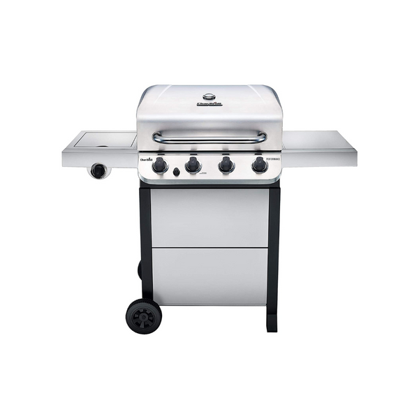 Char-Broil Performance Parrilla de gas propano líquido estilo carrito con 4 quemadores, acero inoxidable