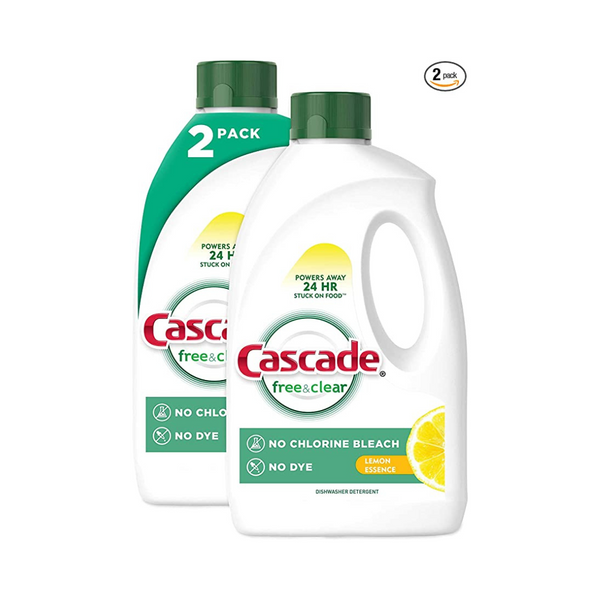 2-Pack Cascade Free & Clear Gel Dishwasher Detergent Liquid Gel