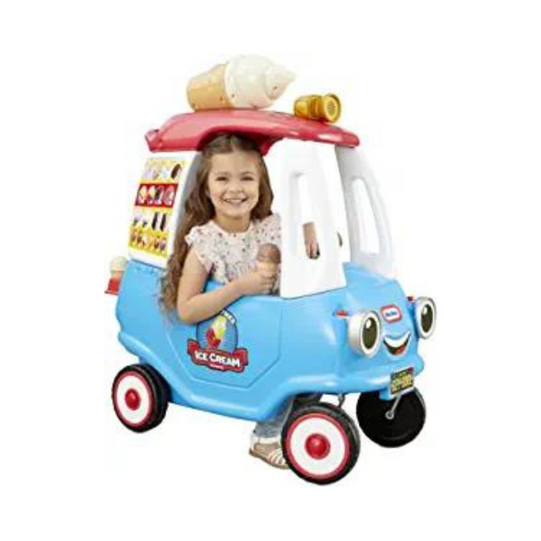 Acogedor camión de helados Little Tikes, acogedor vehículo tipo cupé, impulsado por niños y padres