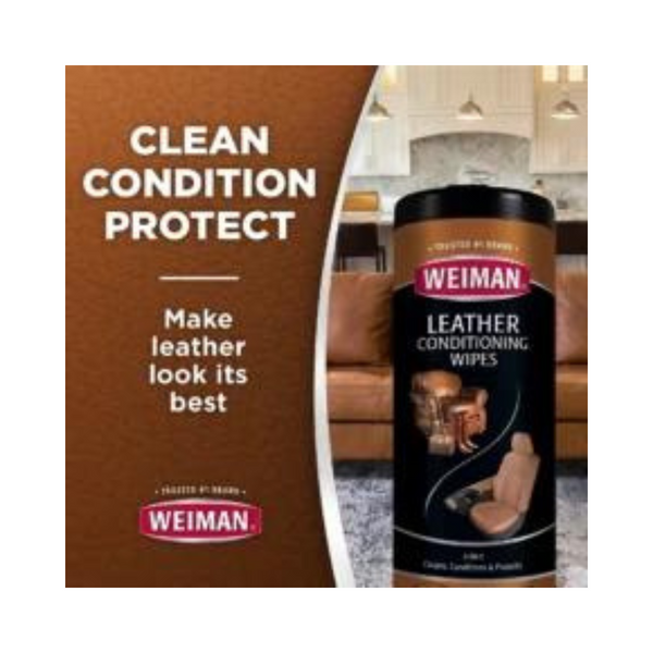 30-Ct Weiman Leather Cleaner & Conditioner Wipes