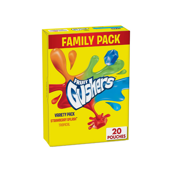 Gushers Fruit Flavored Snacks, Variety Pack 20 ct OU Kosher