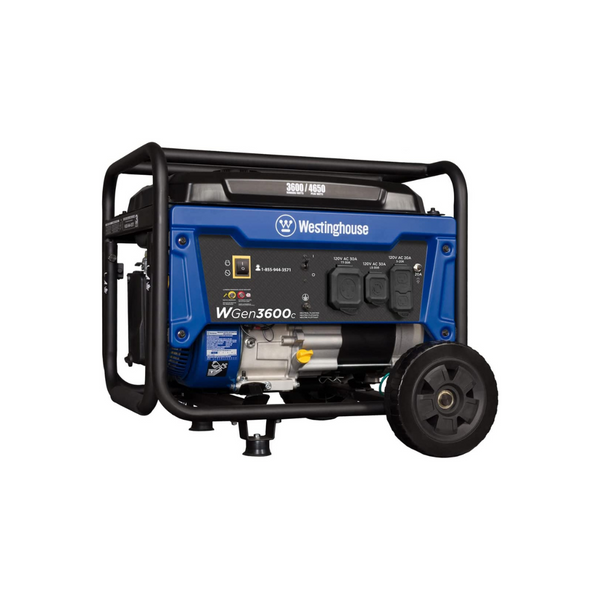 Westinghouse 4650 Watt Portable Gas Powered Generator With CO Sensor, Wheel, And Handle Kit