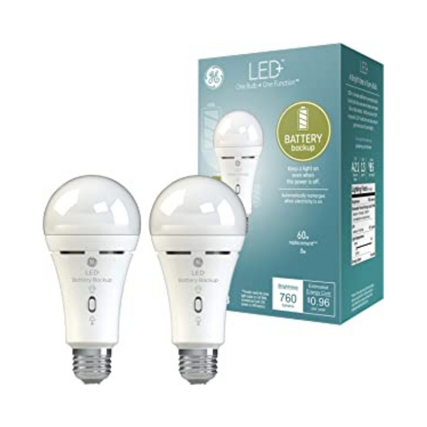 Bombilla de reserva de batería de 2 GE LED+, bombilla de emergencia para cortes de energía, linterna