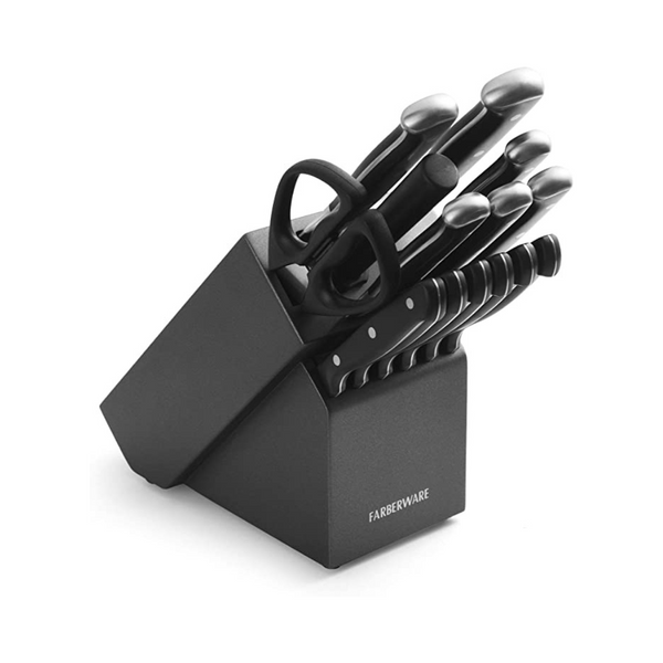 15-Piece Farberware Forged Triple Riveted Knife Block Set