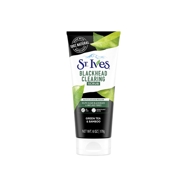 Exfoliante facial aclarador de puntos negros St. Ives de 6 onzas (té verde y bambú)