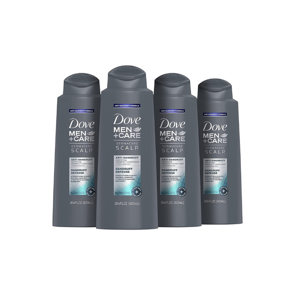 4 Botellas de DOVE MEN + CARE Champú y Acondicionador 2 en 1 Defensa contra la Caspa