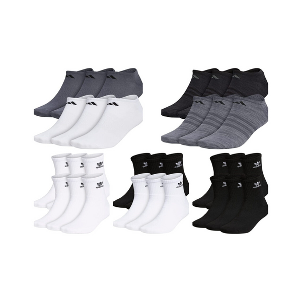 6 pares de calcetines adidas Quarter o calcetines invisibles para hombre