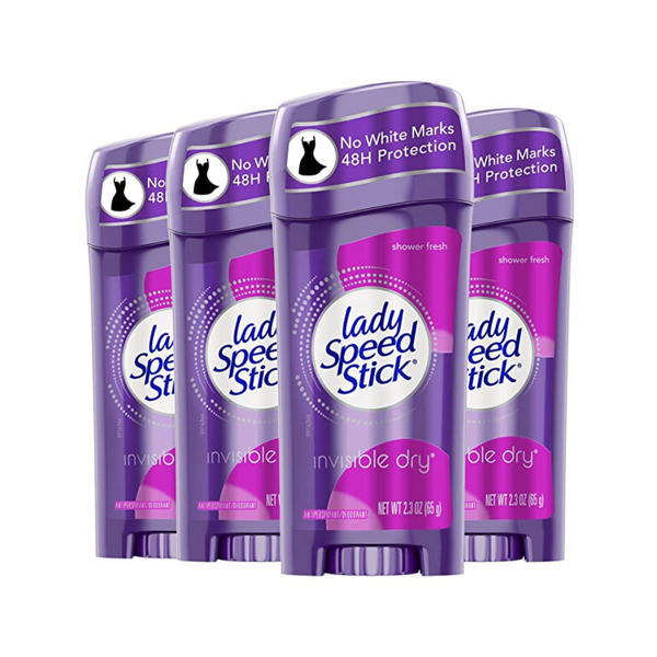 Paquete de 4 desodorantes antitranspirantes secos invisibles Lady Speed ​​Stick