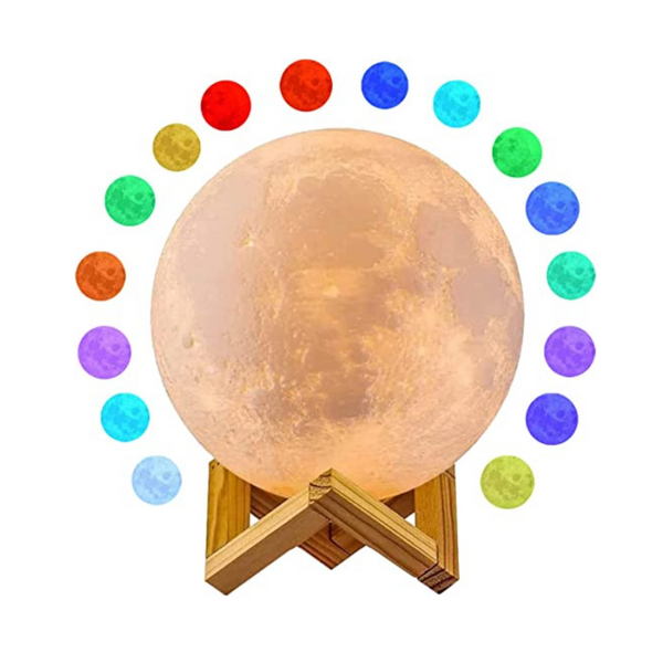 Moon Lamp with 16 Colors LED Night Light with Stand