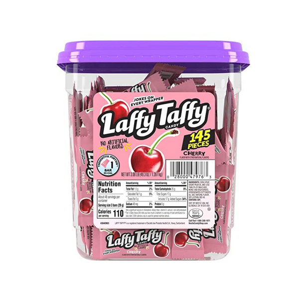 Tarro de 145 piezas de caramelos Cherry Laffy Taffy