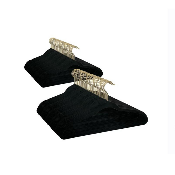 100 Non-Slip Velvet Clothing Hangers (3 Colors)