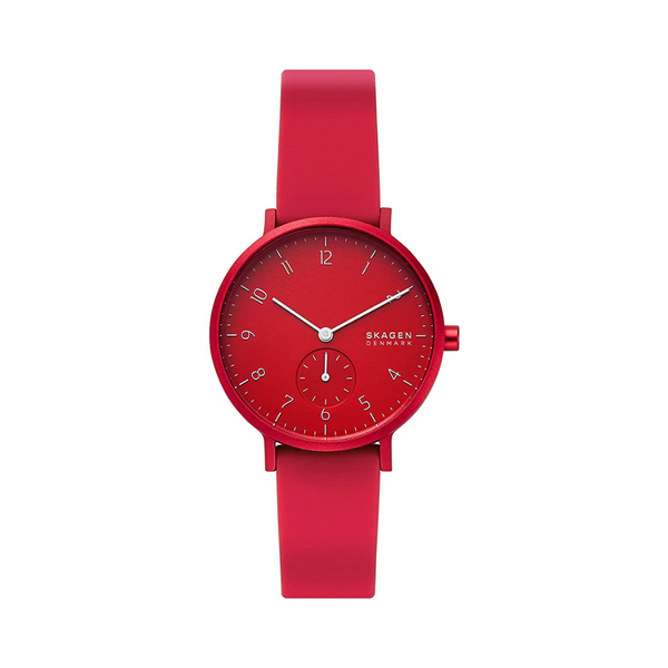 Skagen Aaren Colored Silicone Quartz Minimalistic 36mm Watch