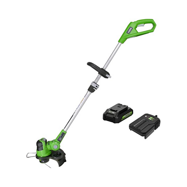 Greenworks 24V 12 inch String Trimmer, 2Ah USB Battery